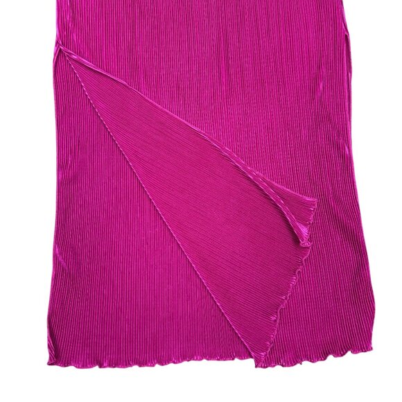 NWT Women's MELLODAY Cap Sleeve Belted Plissé Dress Raspberry | Size M - Picture 7 of 15